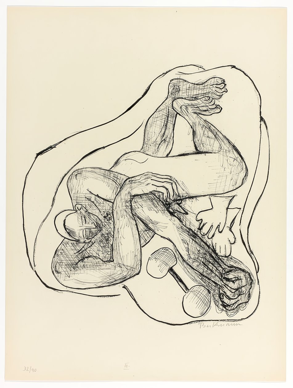 Sleeping Athlete, plate three from Day and Dream by Max Beckmann