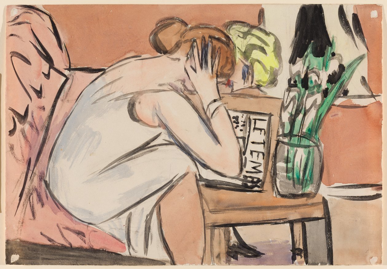 Two Girls, Reading by Max Beckmann