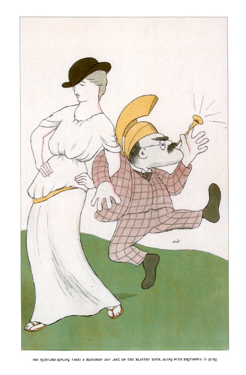 Mr Rudyard Kipling Takes a Bloomin Day Out, on the Blasted Earth by Henry Maximilian Beerbohm