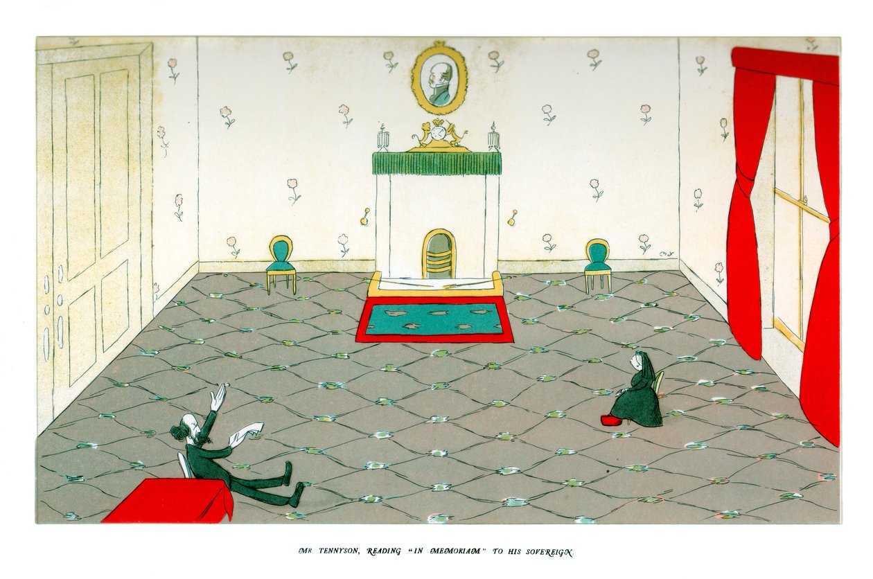 Mr. Tennyson Reading In Memoriam to His Sovereign, 1904 by Henry Maximilian Beerbohm