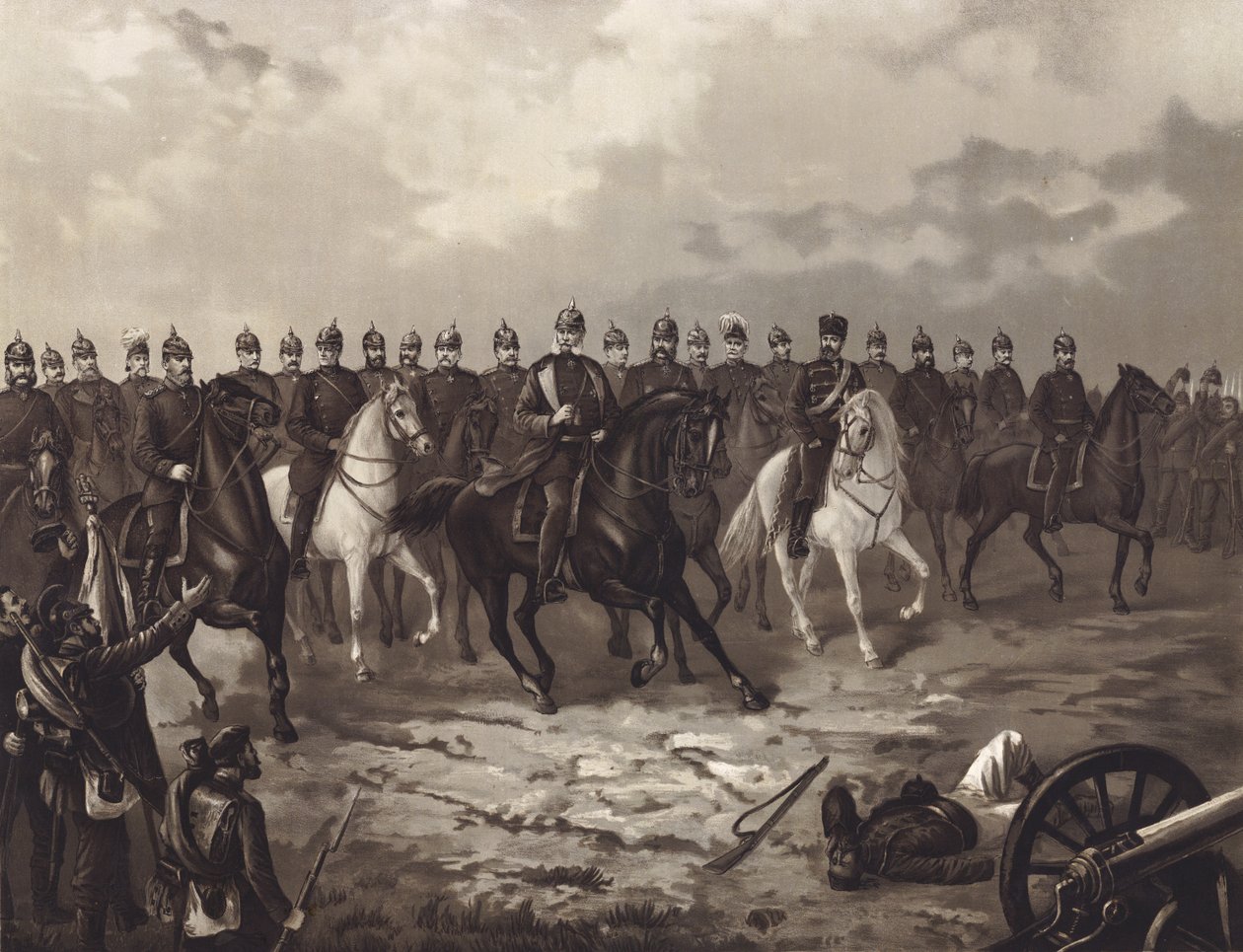 King Wilhelm I of Prussia and His General Staff by Max Henze-Dassau