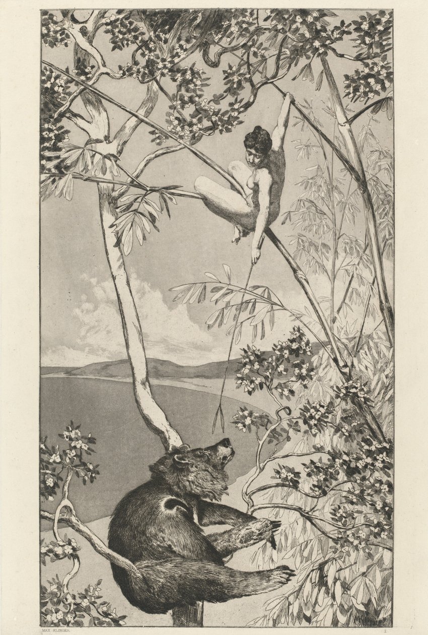 Bear and Elf (pl.1) by Max Klinger