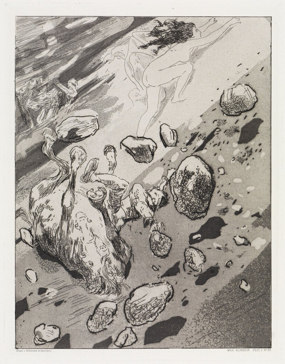 Landslide (Tent, Opus XIV, Part 1, No. 20) by Max Klinger