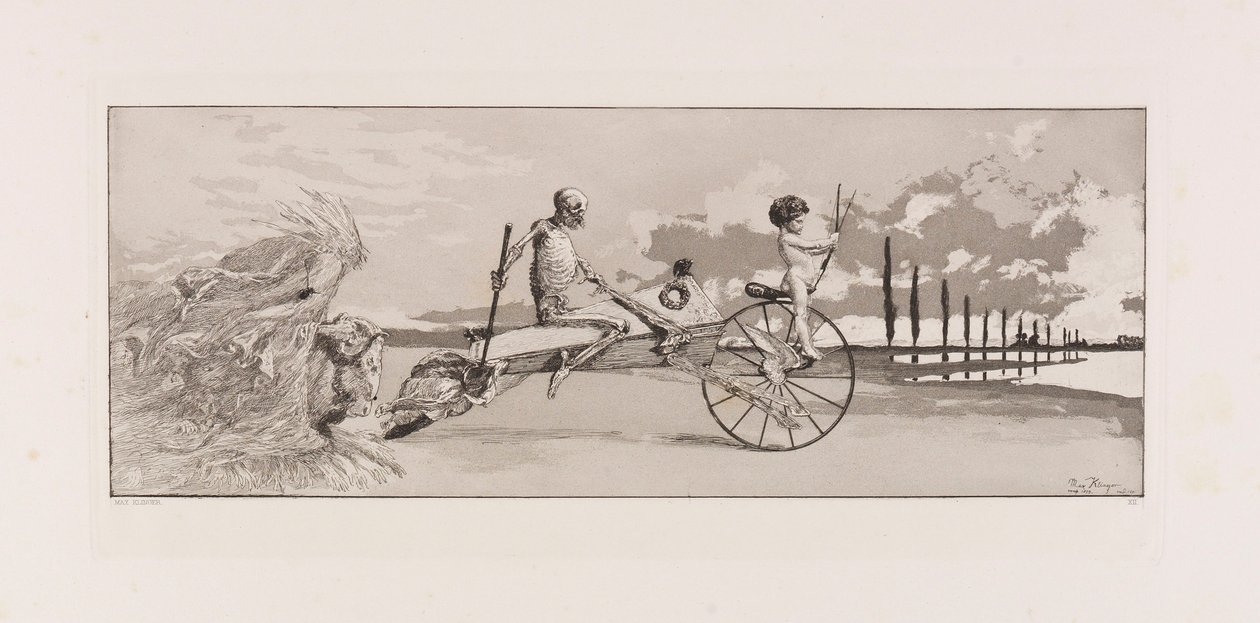 Cupid, Death and the Beyond, plate XII from Intermezzos, 1881 by Max Klinger
