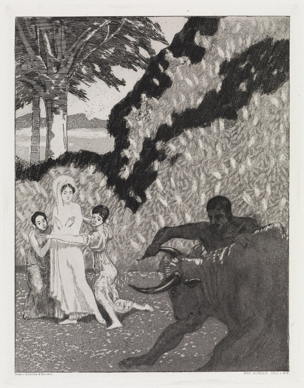 The Bull (Tent, Opus XIV, Part 1, No. 6) by Max Klinger
