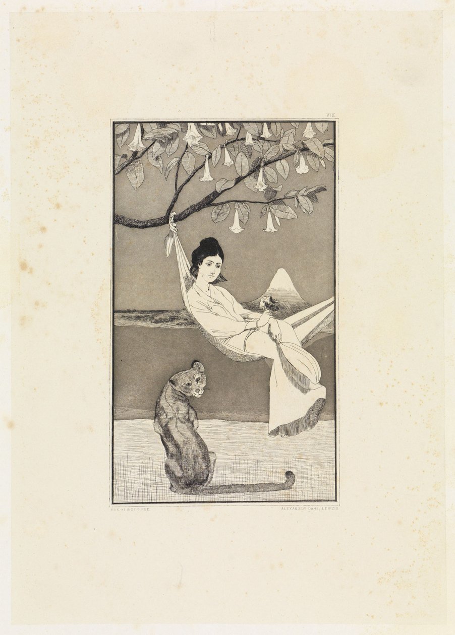 Dolce Far Niente (Siesta II) (Etched Sketches, Opus I, Plate 8) by Max Klinger