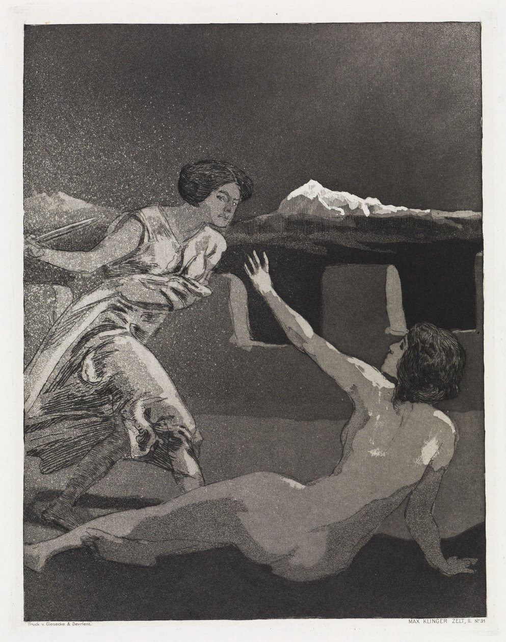 Threat (Tent, Opus XIV, Part 2, No. 31) by Max Klinger