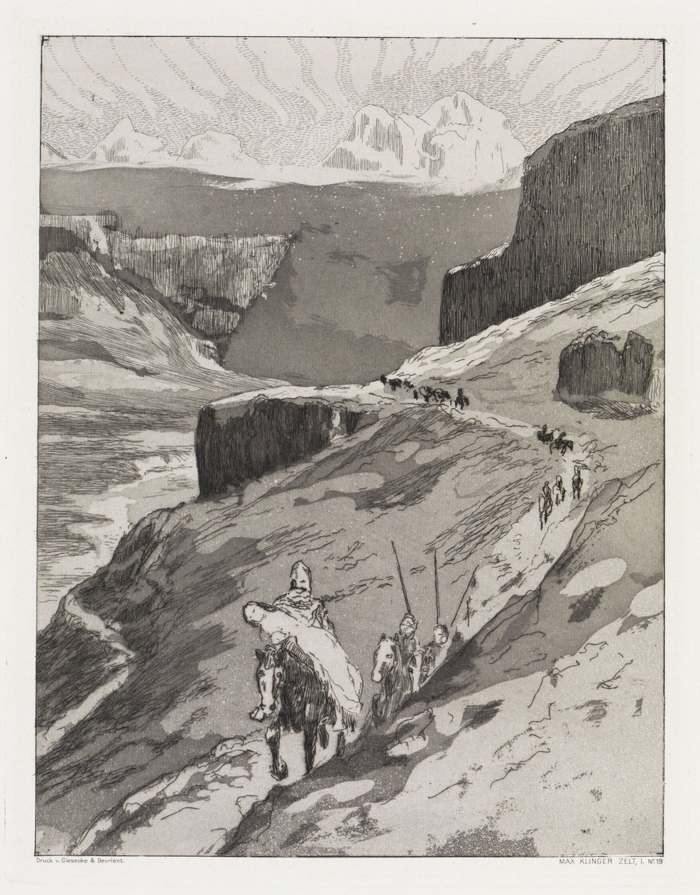 Through Mountains (Zelt, Opus XIV, Part 1, No. 19) by Max Klinger