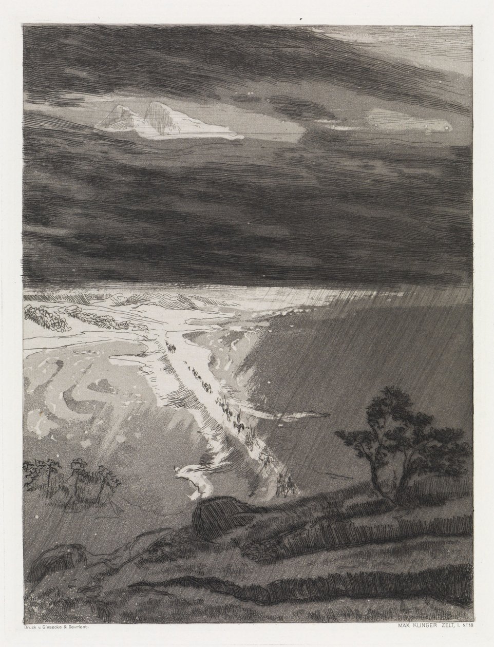 Through Swamps (Tent, Opus XIV, Part 1, No. 18) by Max Klinger