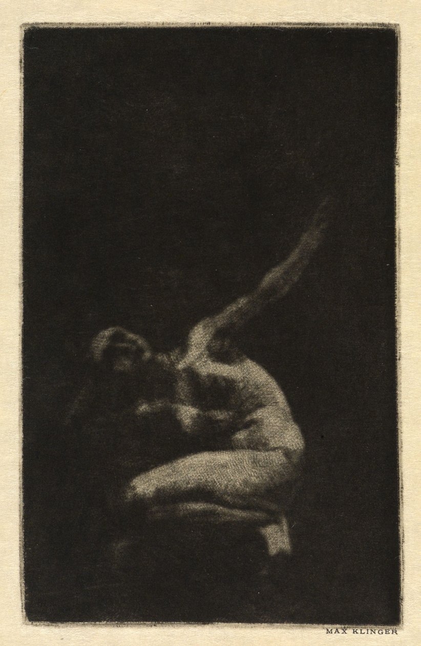 Crouching Female Nude by Max Klinger