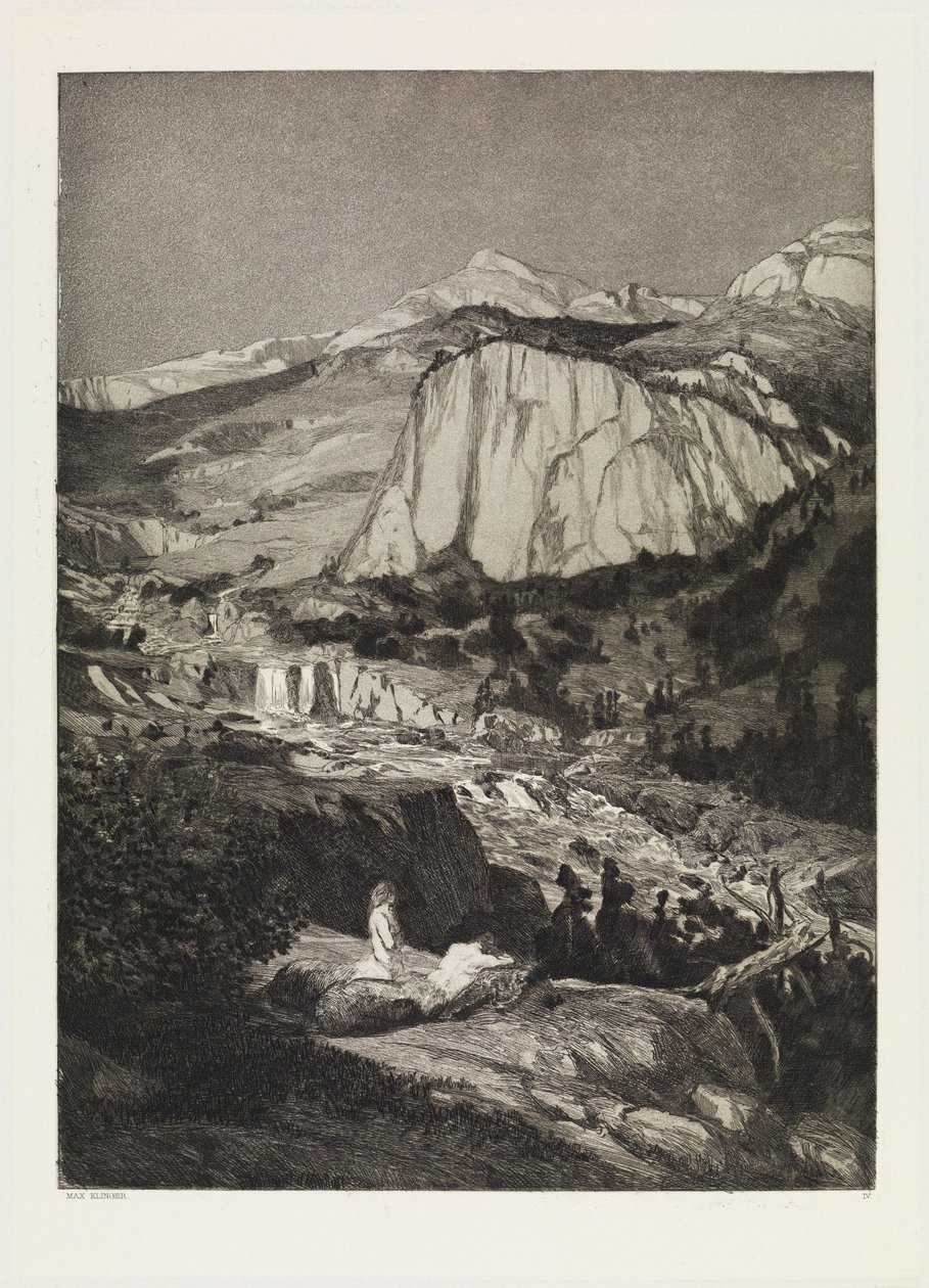 Moonlit Night (Intermezzi, Opus IV, Plate 4) by Max Klinger