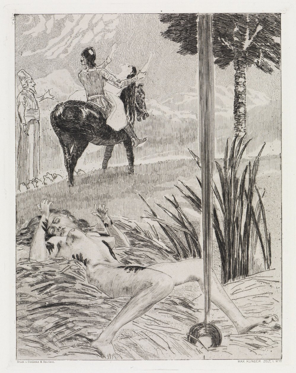 Murder and Kidnapping (Tent, Opus XIV, Part 1, No. 17) by Max Klinger