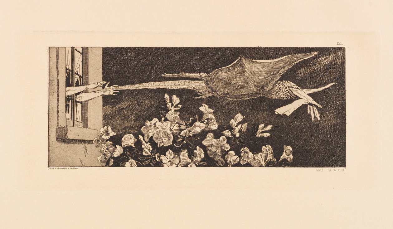 Opus VI, from Paraphrase on the Finding of a Glove, 1881 by Max Klinger