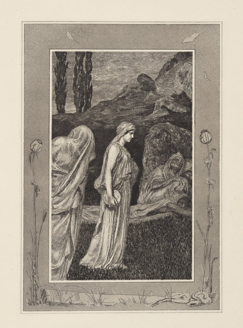 Psyche in Tartarus (Cupid and Psyche, Opus V, Plate 39) by Max Klinger