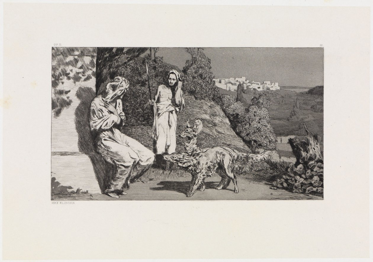 Pyramus and Thisbe II (Rescues of Ovidian Victims, Opus II, Plate 3) by Max Klinger