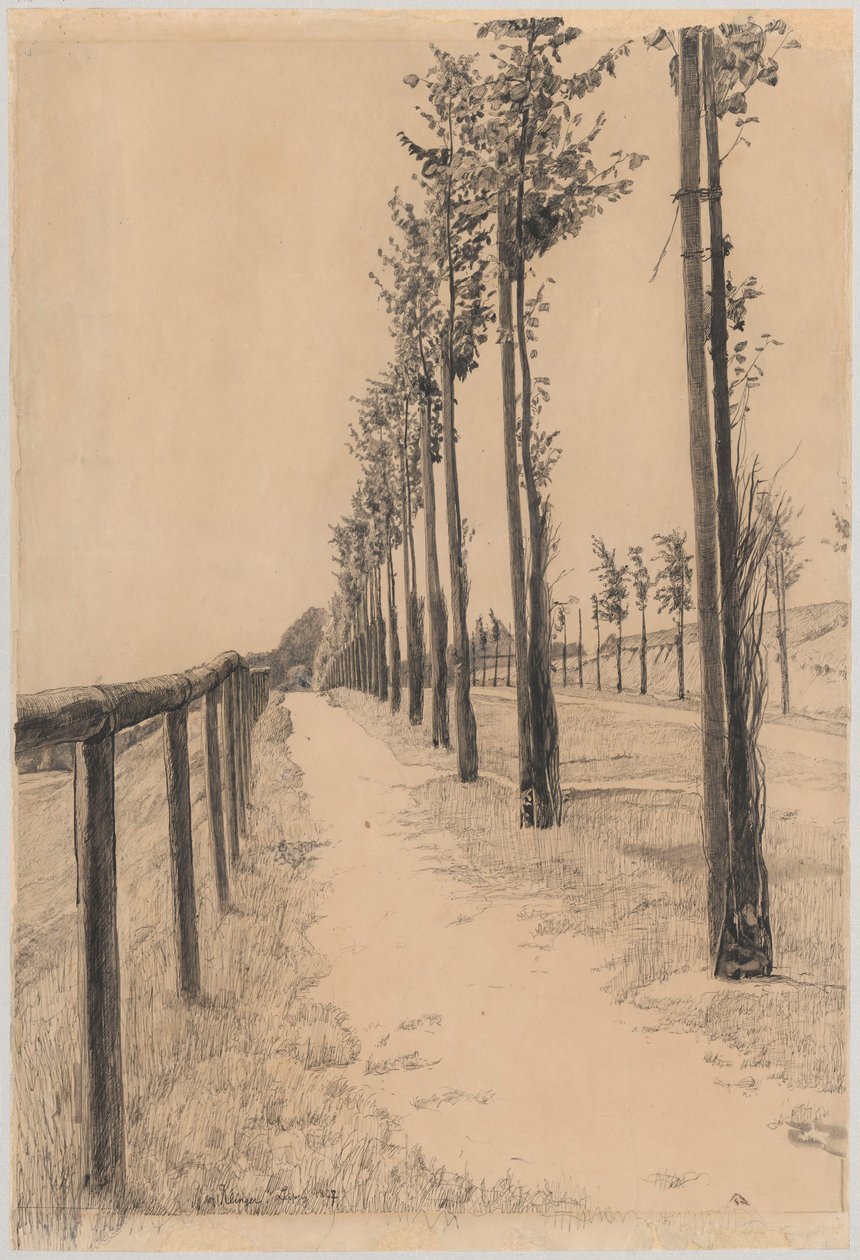 Row of Trees Along the Road by Max Klinger