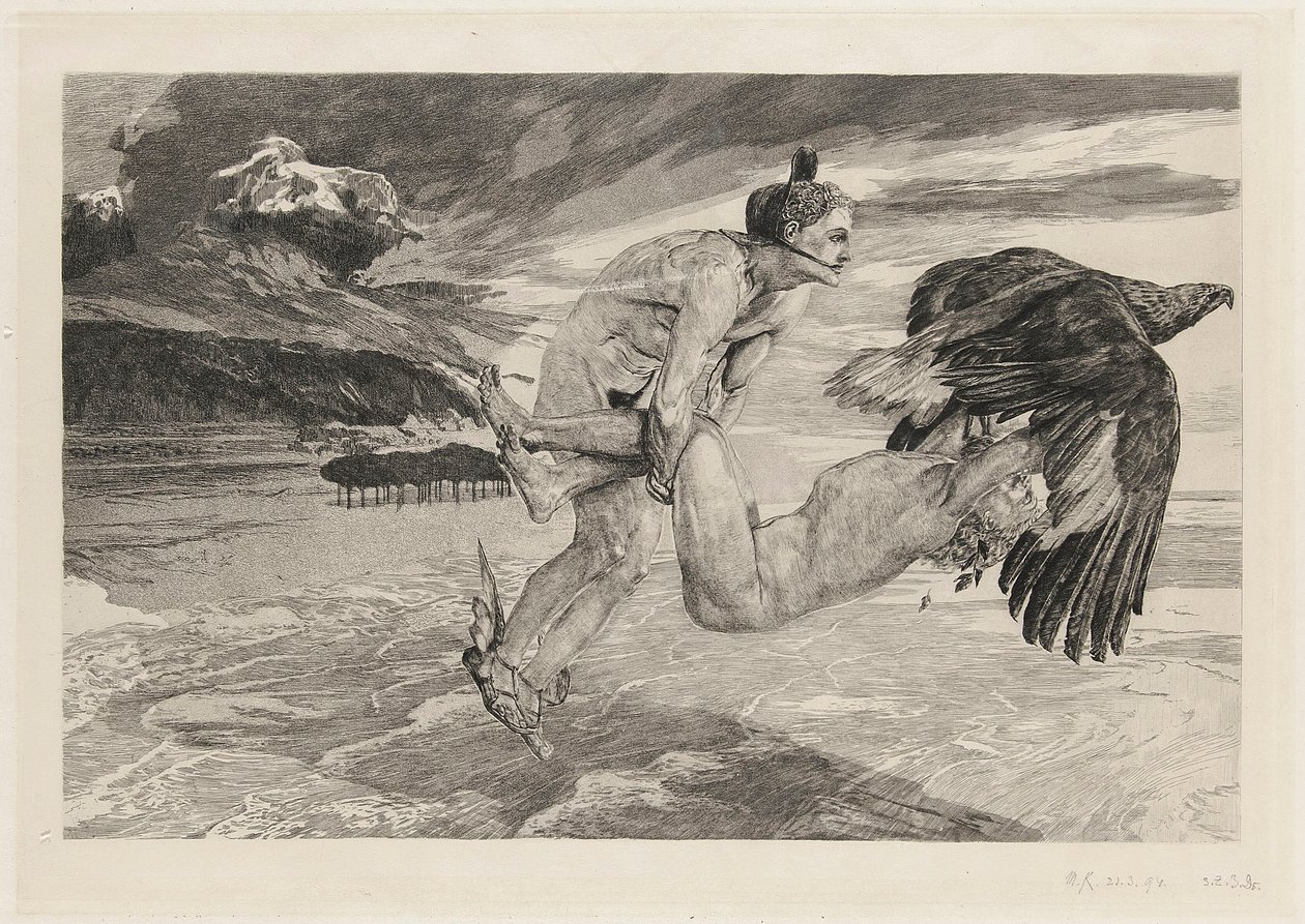 Abduction of Prometheus, Plate 14, Brahms Fantasy, Op. XII by Max Klinger