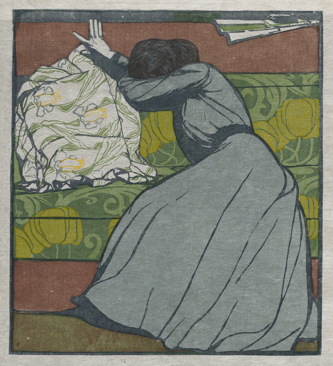 The Cushion (Martha Kurzweil Seated on a Divan) by Max Kurzweil