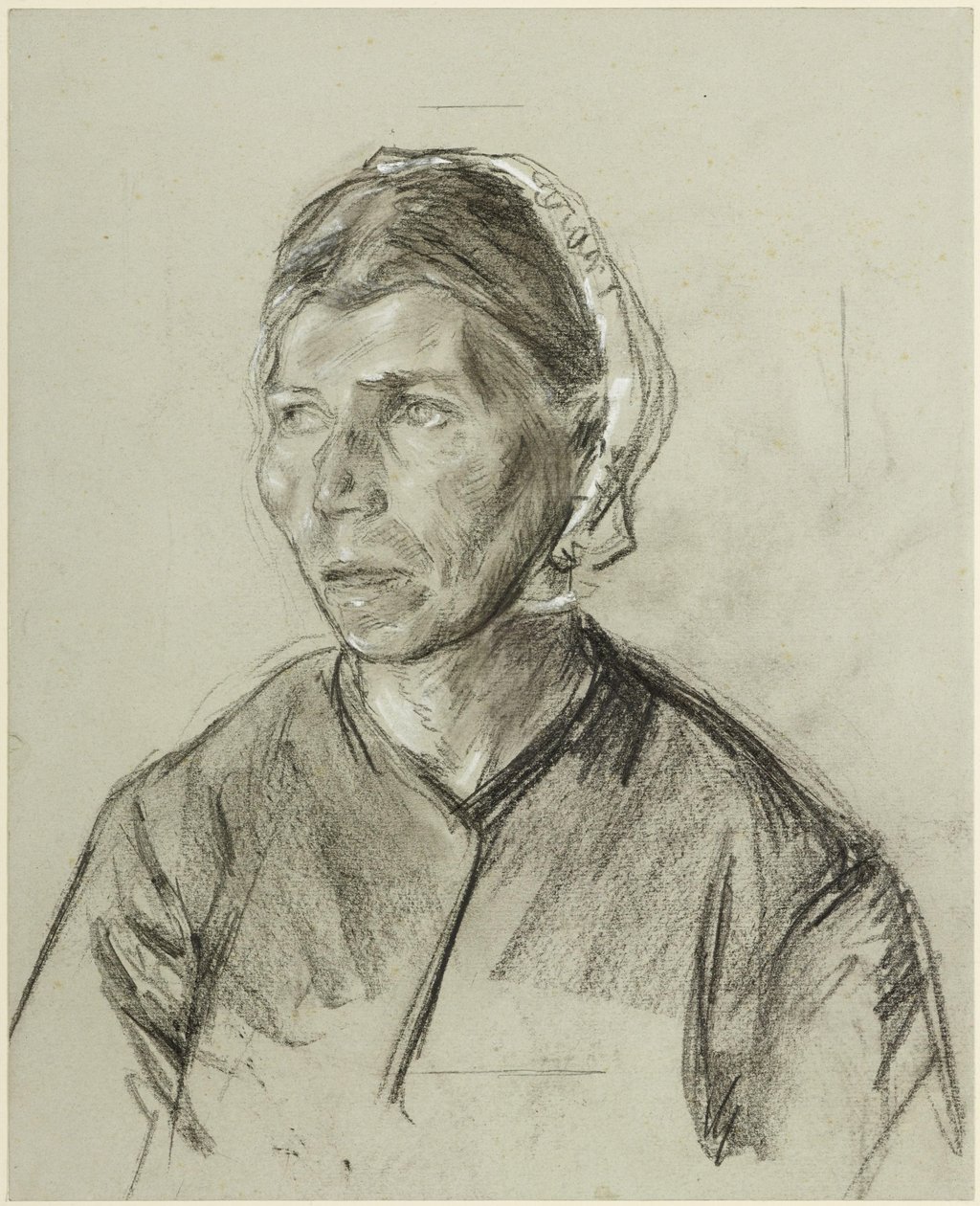 Bust of an Older Woman with a Cap by Max Liebermann