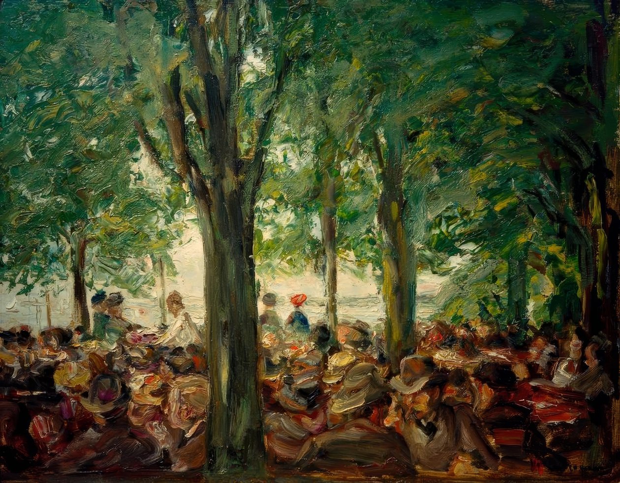 Garden Restaurant on the Havel under Trees (Schildhorn) by Max Liebermann