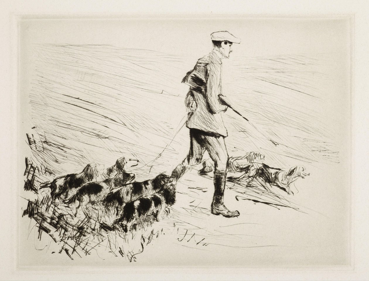 Hunter with Dogs by Max Liebermann