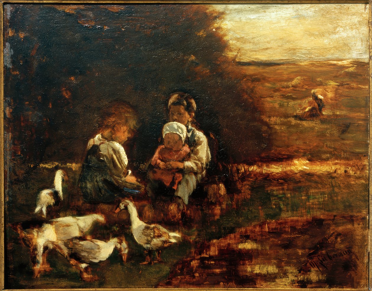 Little Gooseherds by Max Liebermann