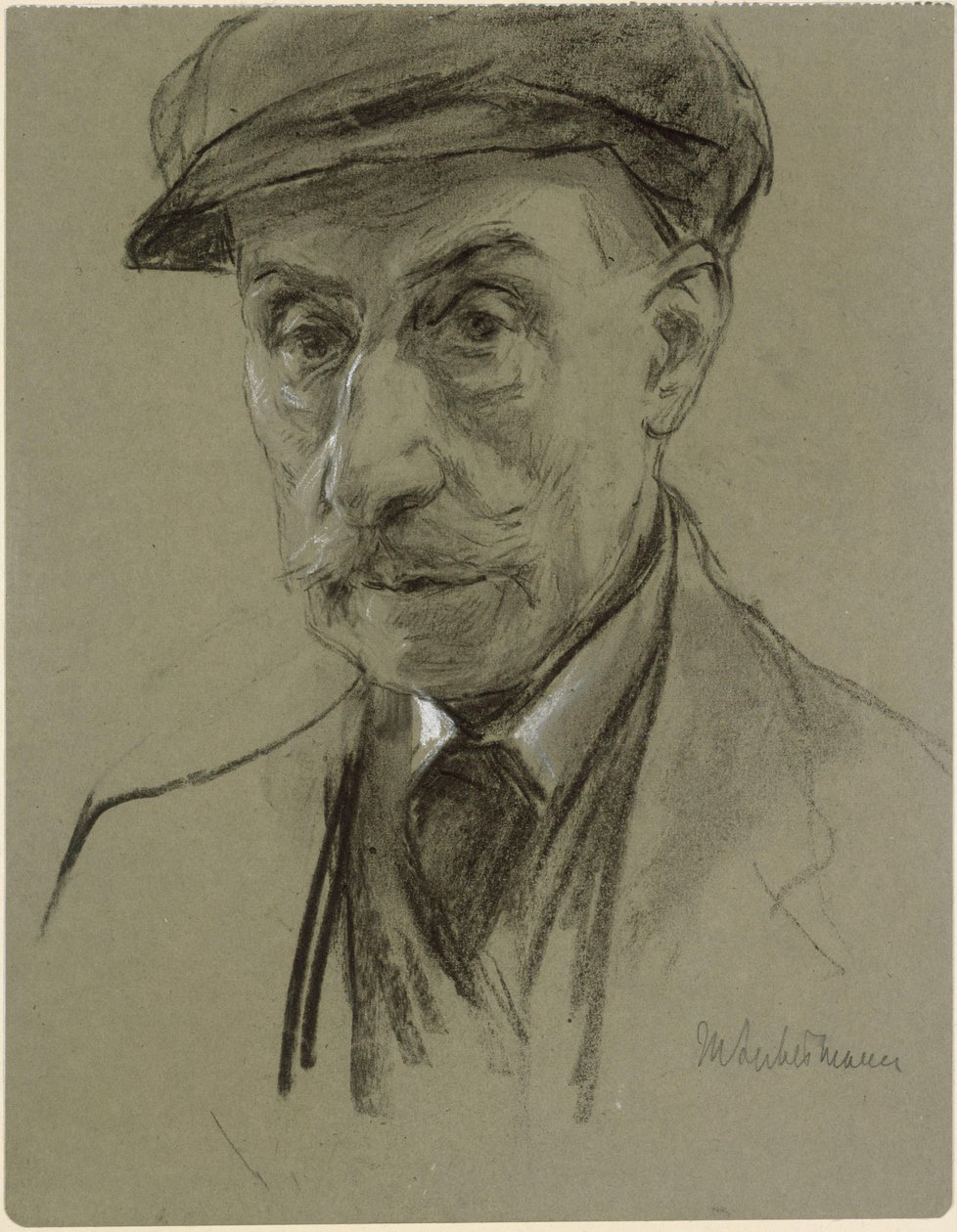 Self-Portrait with Cap by Max Liebermann