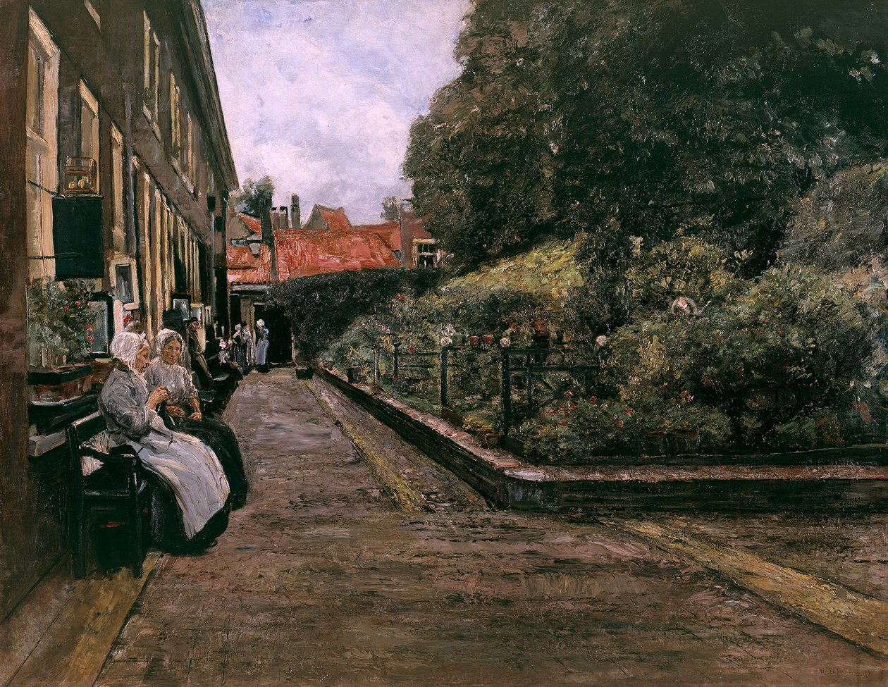 Stevenstift in Leiden (1st Version) by Max Liebermann
