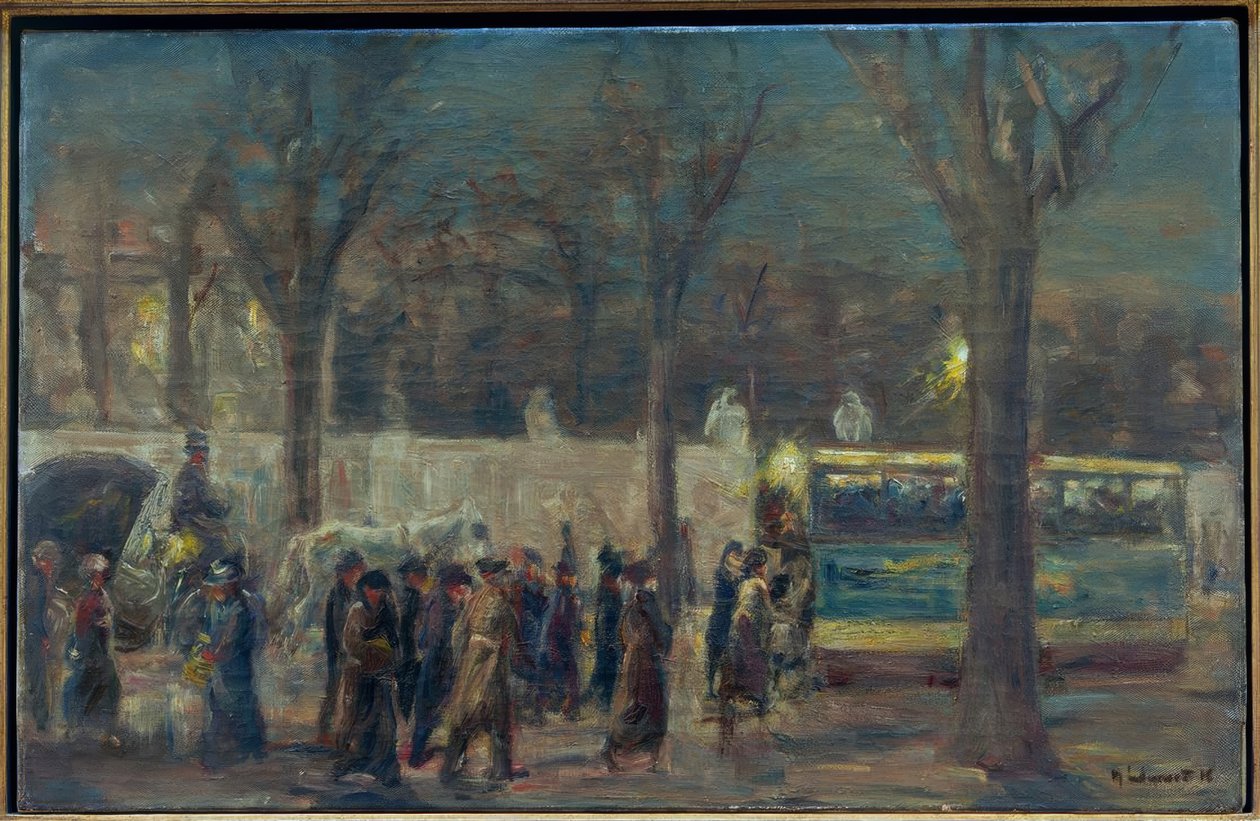 Street Scene at Brandenburg Gate (Evening at Brandenburg...) by Max Liebermann