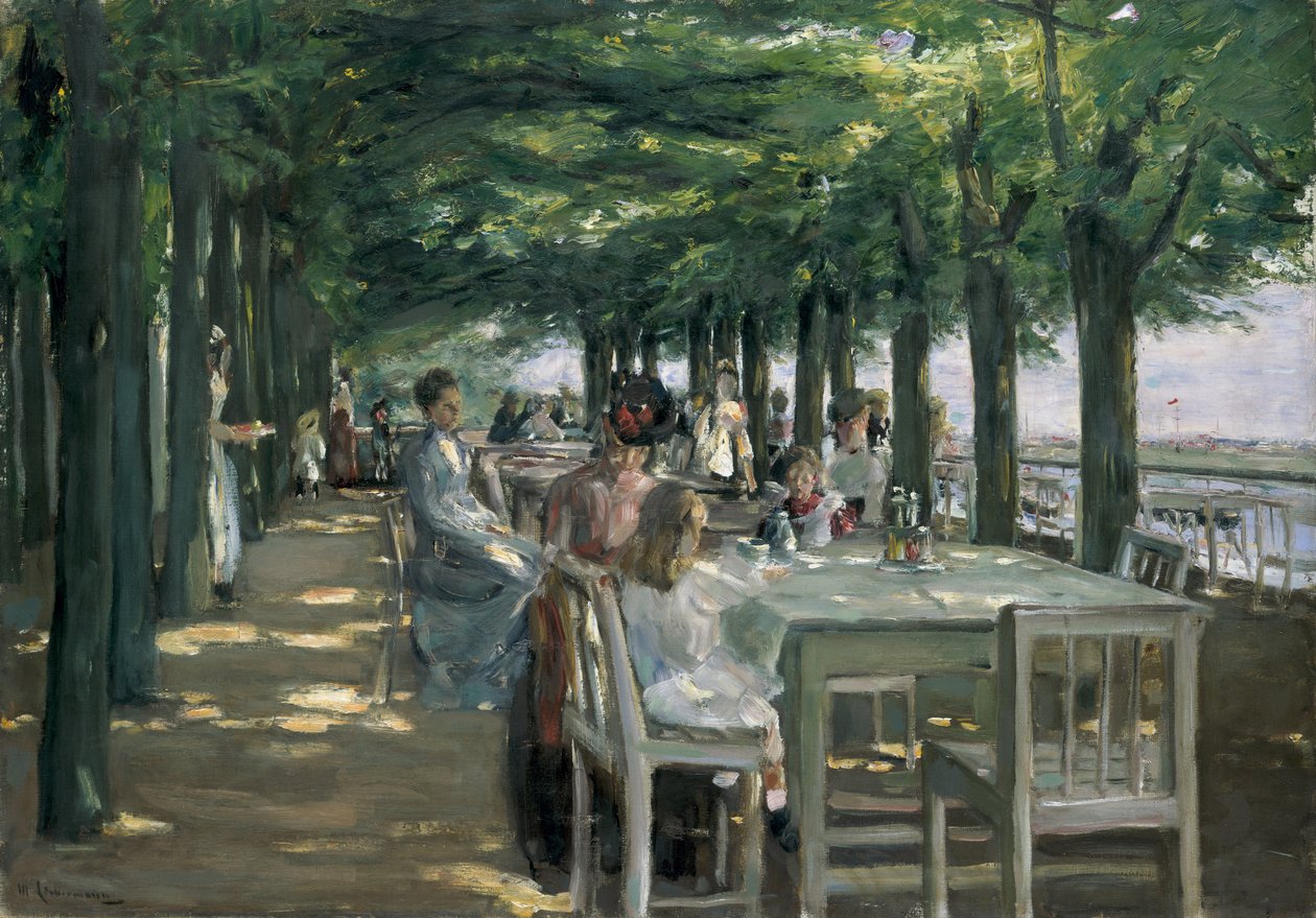 The Terrace at the Restaurant Jacob in Nienstedten on the Elbe by Max Liebermann
