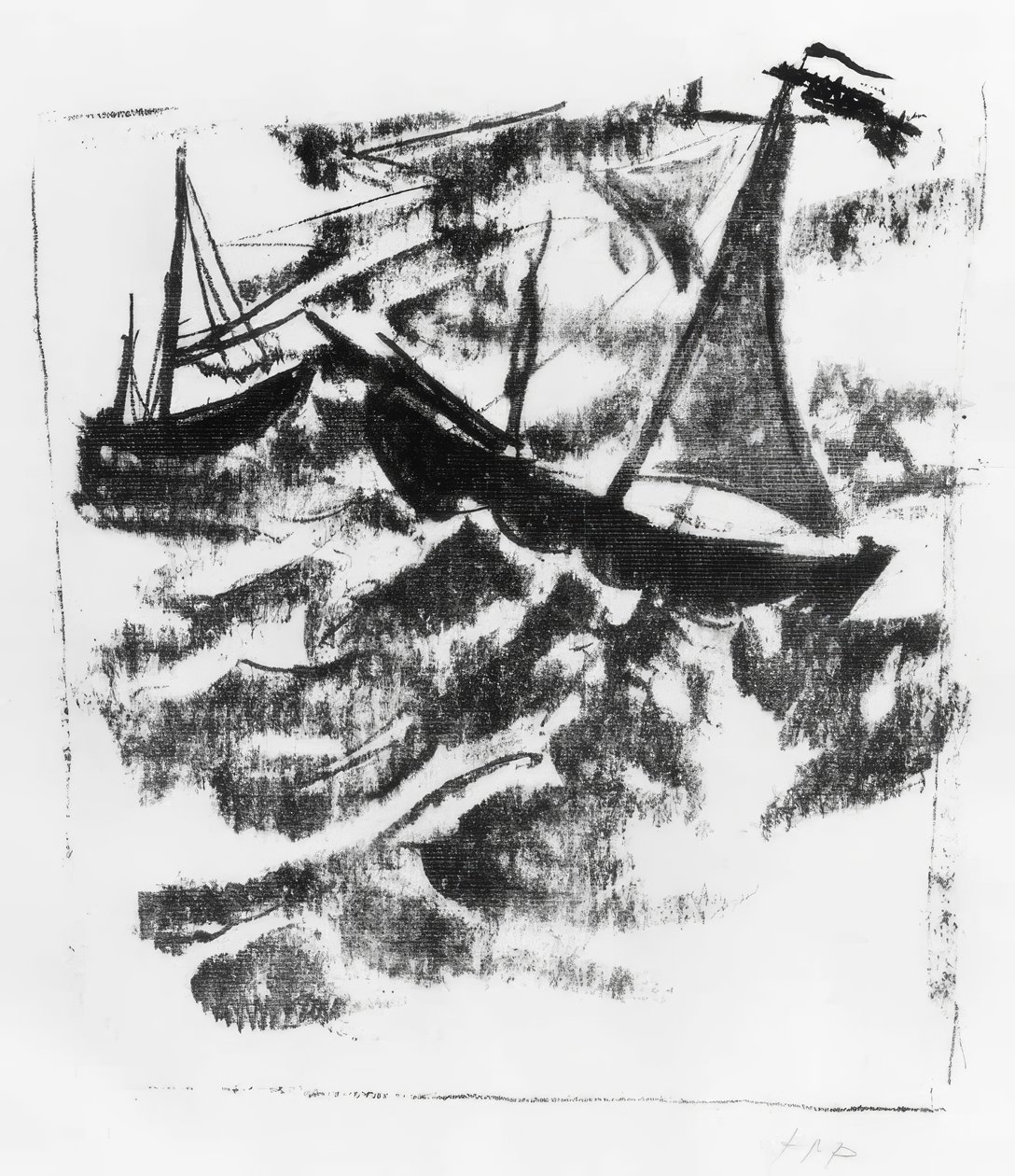 Boats in the Storm by Max Pechstein