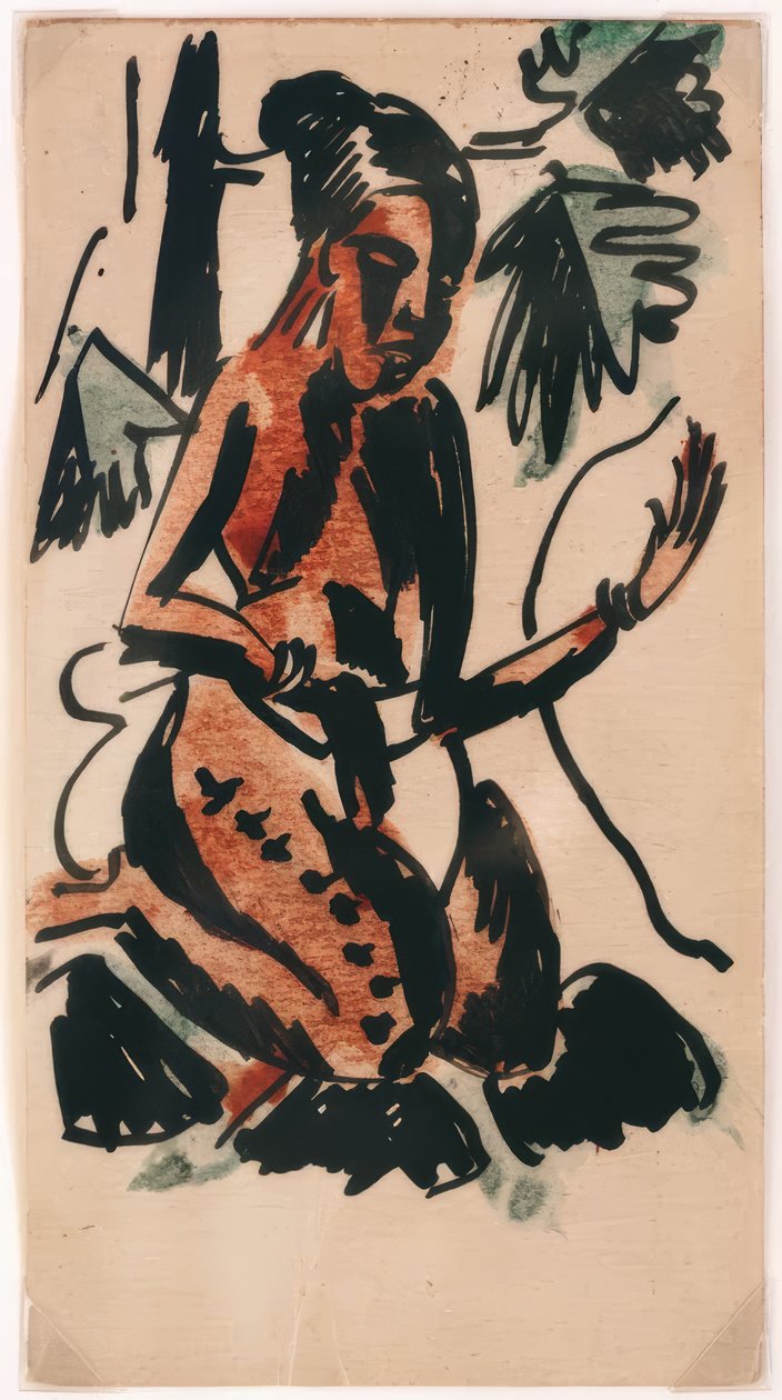 Natives, Kneeling by Max Pechstein