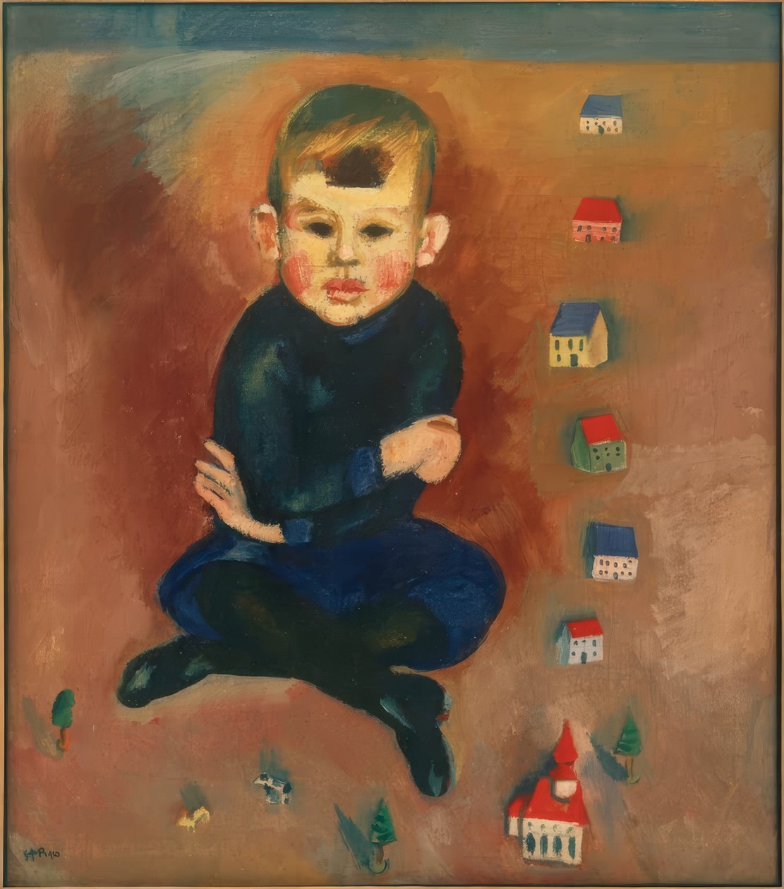 Junge mit Spielzeug von Max Pechstein