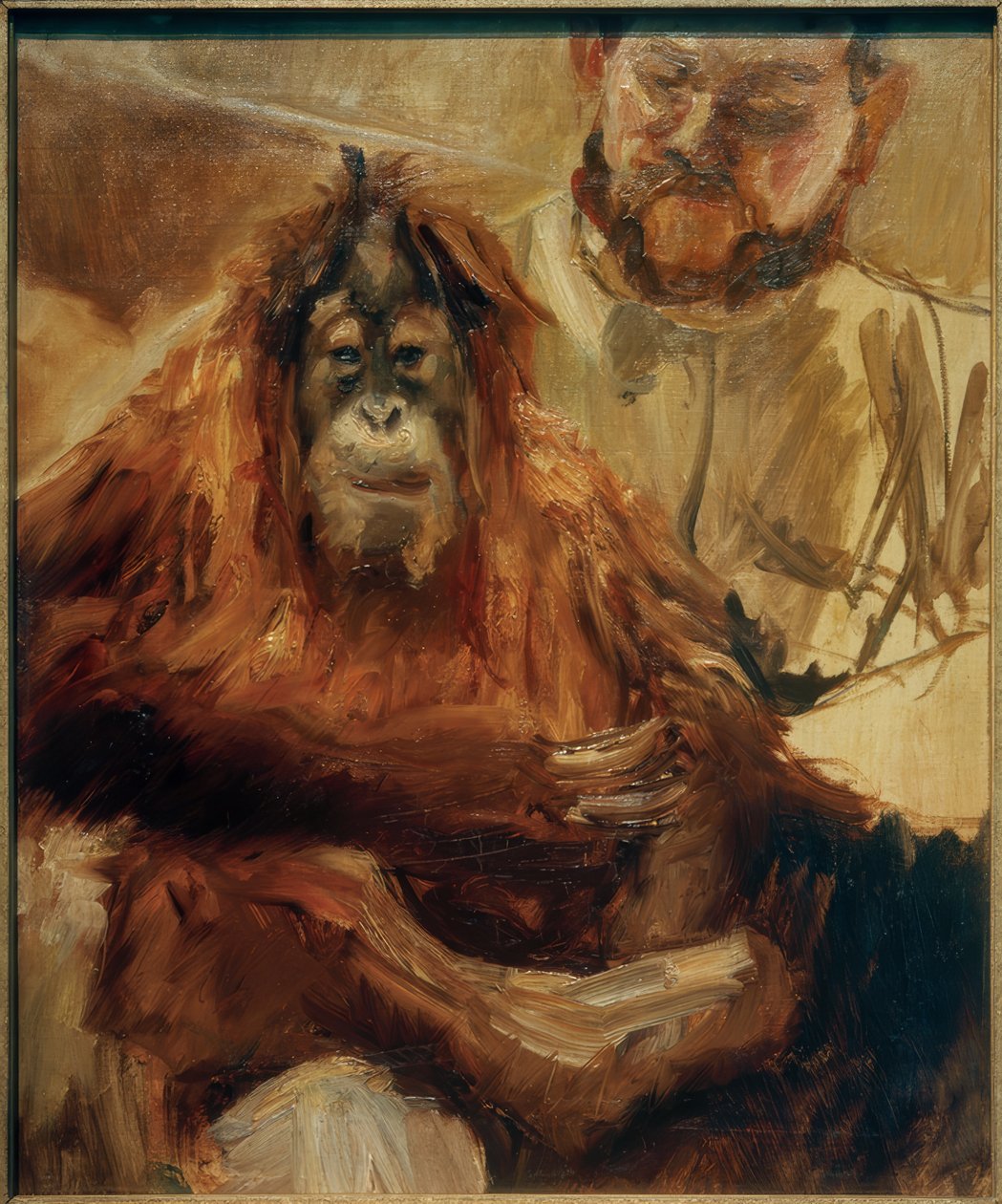 The Orangutan Sailor and His Keeper by Max Slevogt
