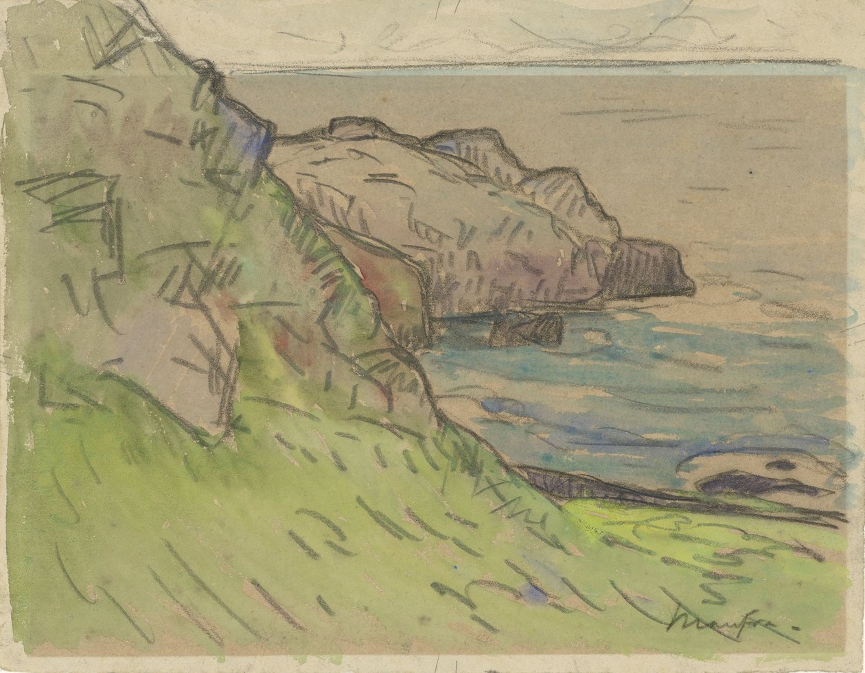 Rocky Coast in Brittany by Maxime Camille Louis Maufra