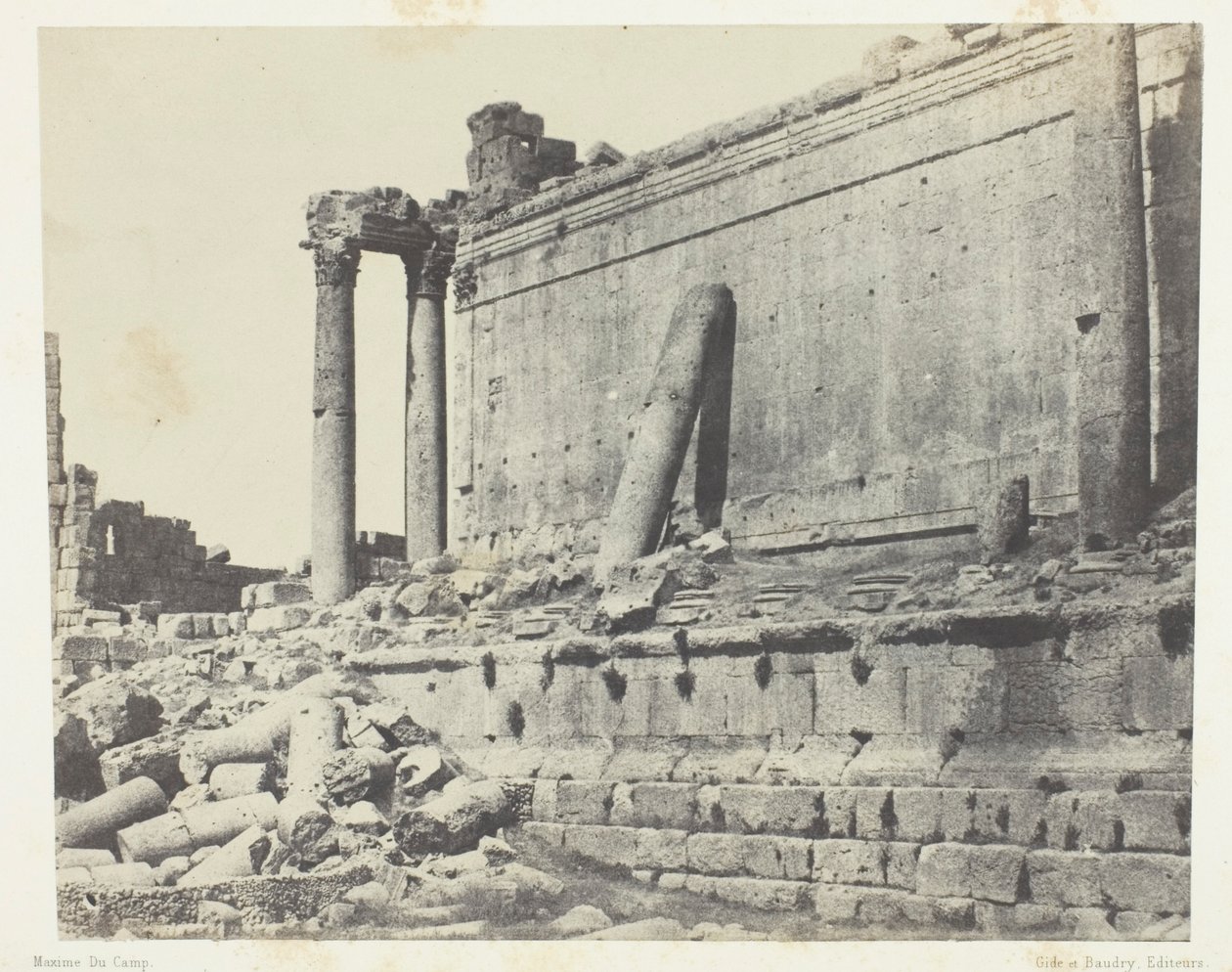 Baalbeck (Heliopolis), Temple of Jupiter, Eastern Facade; Syria by Maxime Du Camp