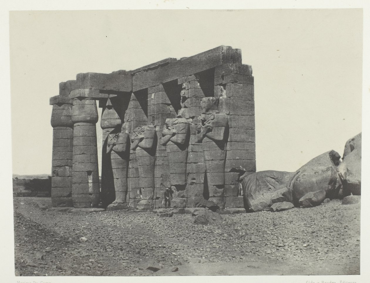 Gournah, Peristyle of the Tomb of Osymandias (Western Ramesseum); Thebes, plate 59 from the album "Egypt, Nubia, Palestine and Syria" (1852) by Maxime Du Camp