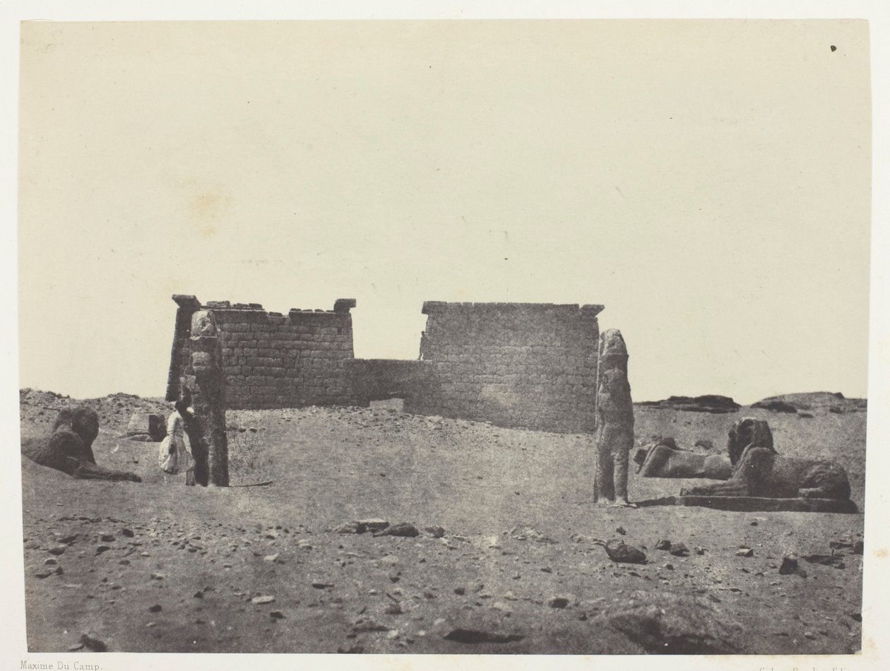 Hemi-Speos of Sebua, Dromos; Nubia, plate 97 from the album "Egypt, Nubia, Palestine and Syria" (1852) by Maxime Du Camp