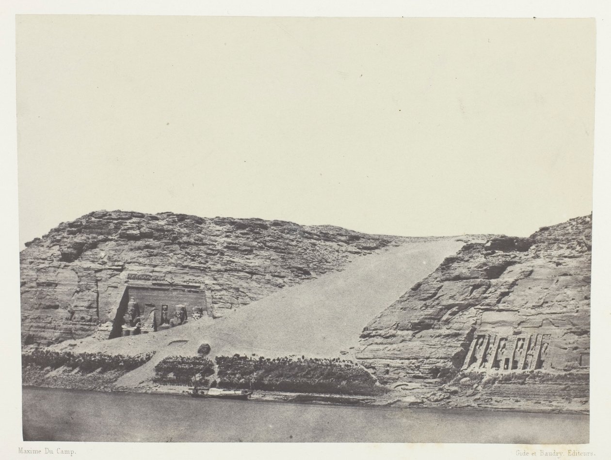 Ibsamboul, The Two Speos; Nubia, plate 101 from the album "Egypt, Nubia, Palestine and Syria" (1852) by Maxime Du Camp