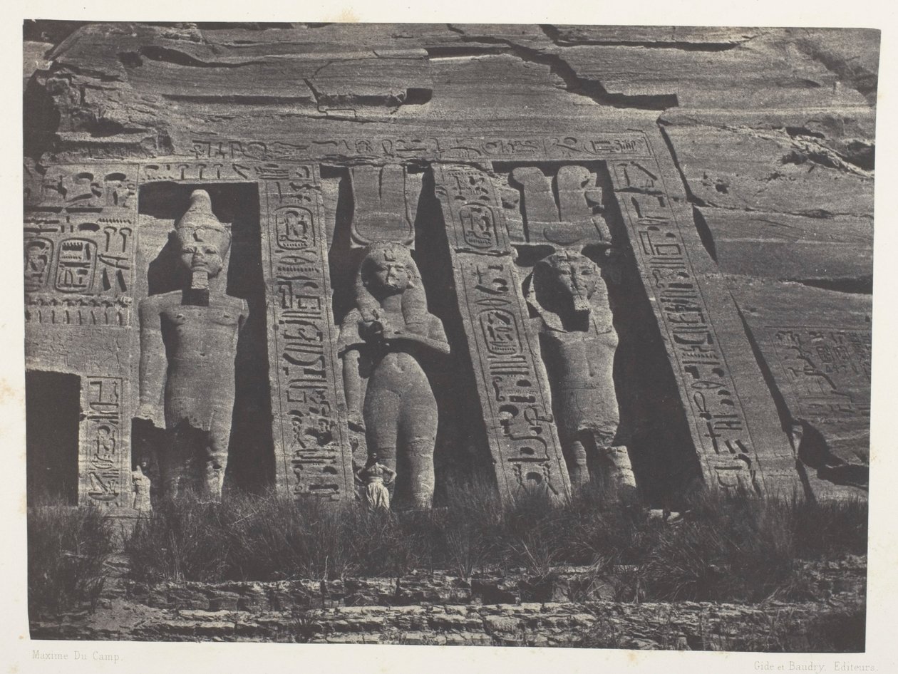 Ibsamboul, Northern Part of the Hathor Temple; Nubia, plate 108 from the album "Egypt, Nubia, Palestine and Syria" (1852) by Maxime Du Camp