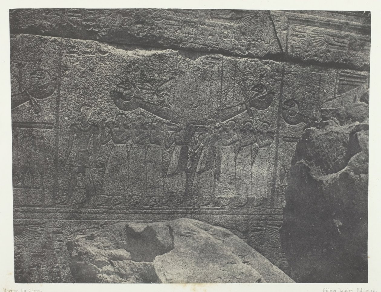 Palais de Karnak, Sculptures Extérieures du Sanctuaire de Granit, Thèbes by Maxime Du Camp
