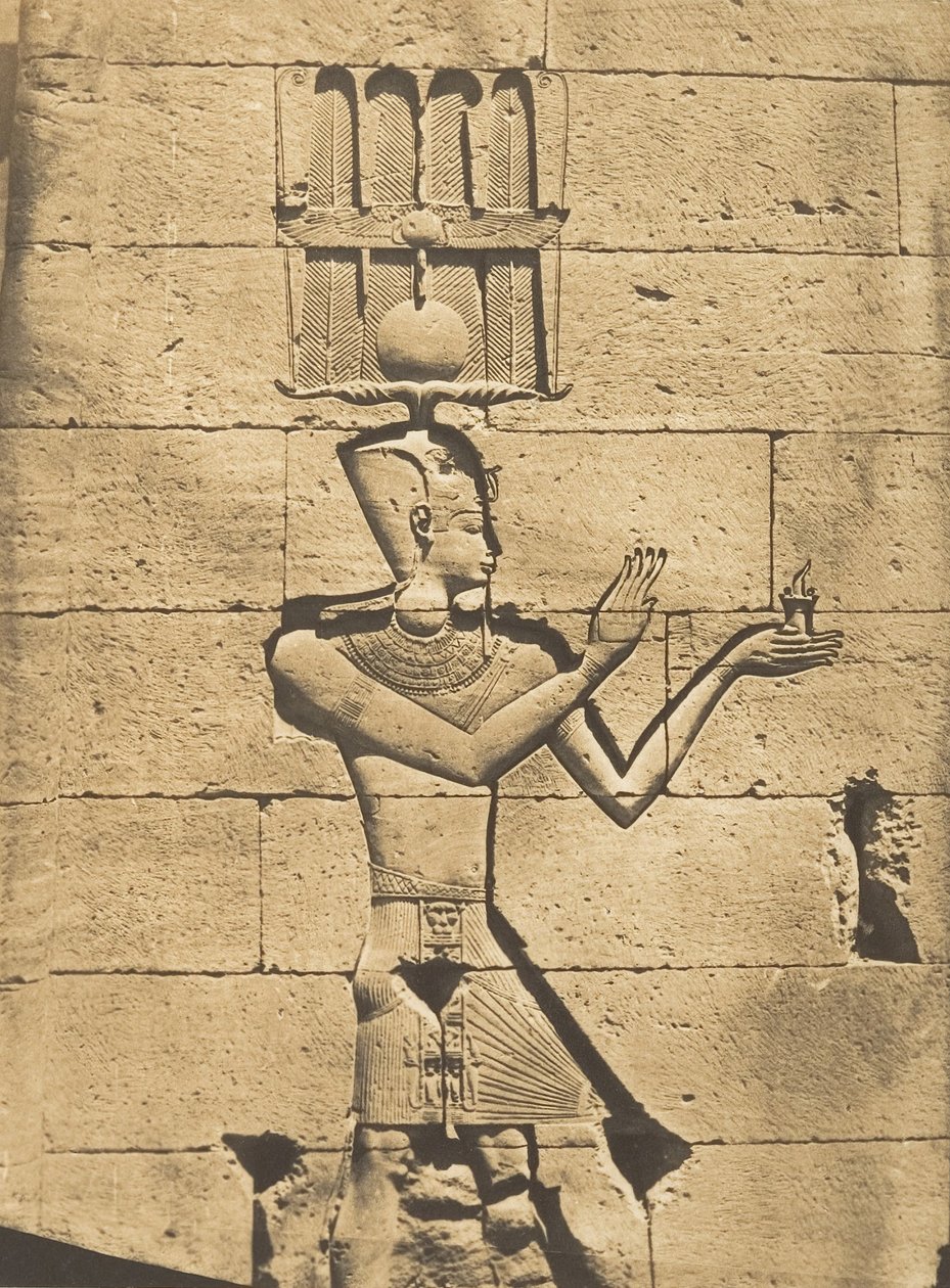 Ptolemy-Caesarion - Bas-relief of the Temple of Kalabcheh Talmis by Maxime Du Camp