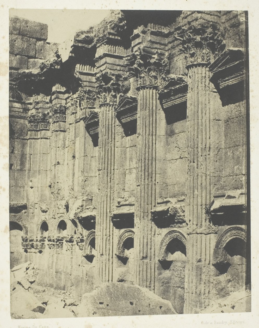 Temple of Jupiter at Baalbek (Heliopolis, Interior of the Naos; Syria) by Maxime Du Camp