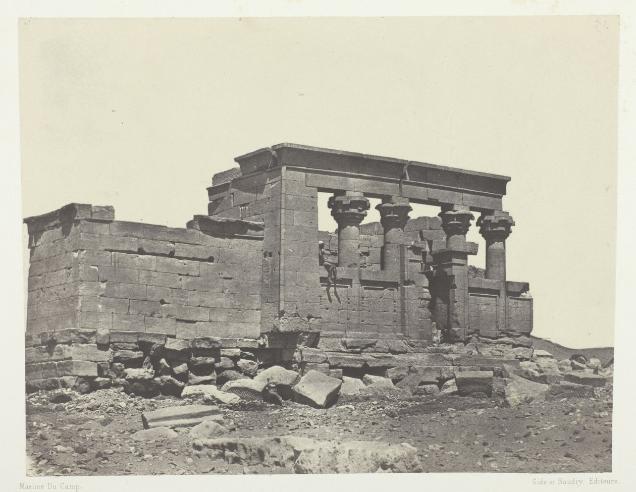 Temple of Debod, Parembole from the Itinerary of Antoninus; Nubia, plate 86 from the album "Egypt, Nubia, Palestine and Syria" (1852) by Maxime Du Camp