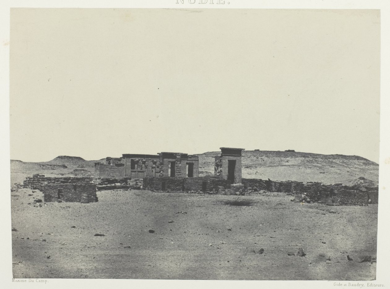Temple and Village of Debod, Parembole from the Itinerary of Antoninus; Nubia, plate 85 from the album "Egypt, Nubia, Palestine and Syria" (1852) by Maxime Du Camp