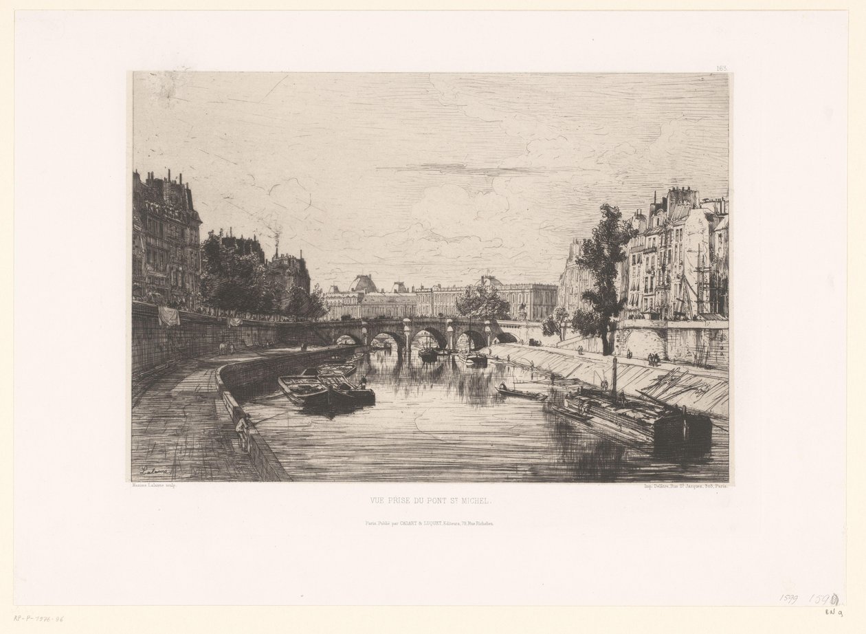 View of the Pont Saint-Michel in Paris by Maxime François Antoine Lalanne