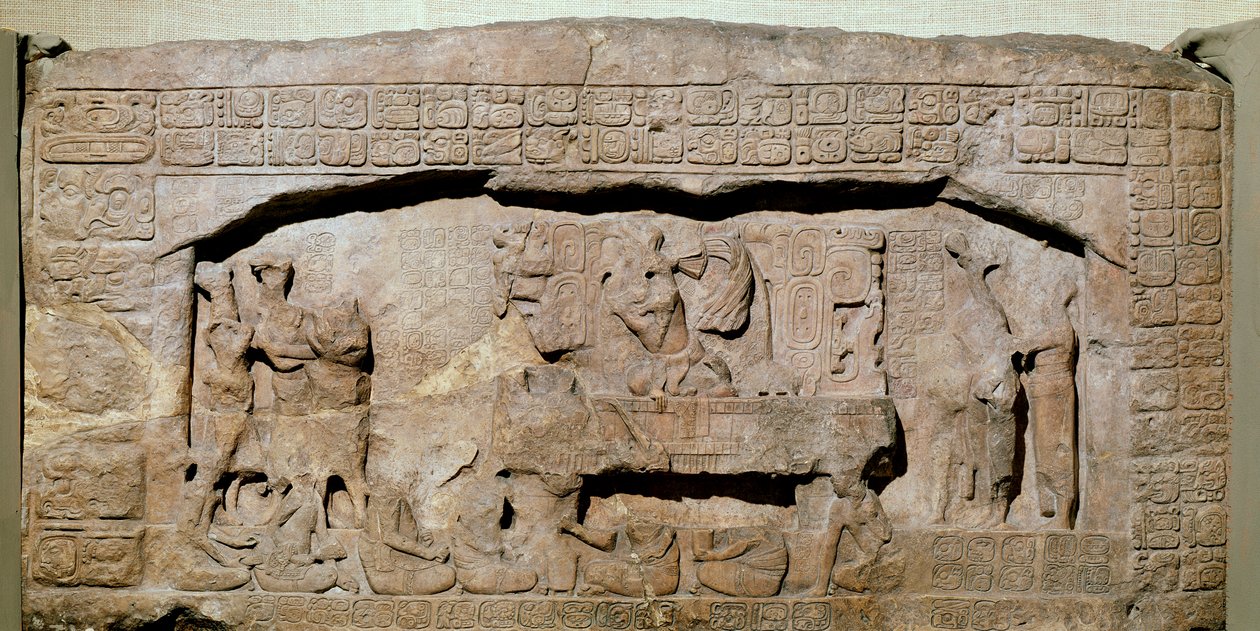 Lintel 3 from Piedras Negras, Peten, Guatemala, Late Classic Period (600-900 AD) by Mayan