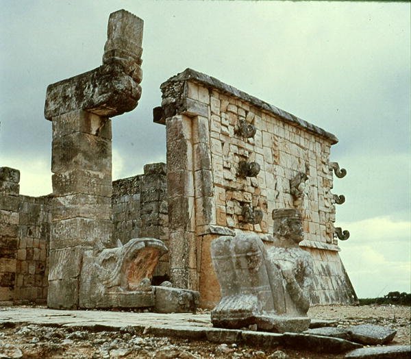 Temple of the Warriors, Feathered Serpent Column by Mayan