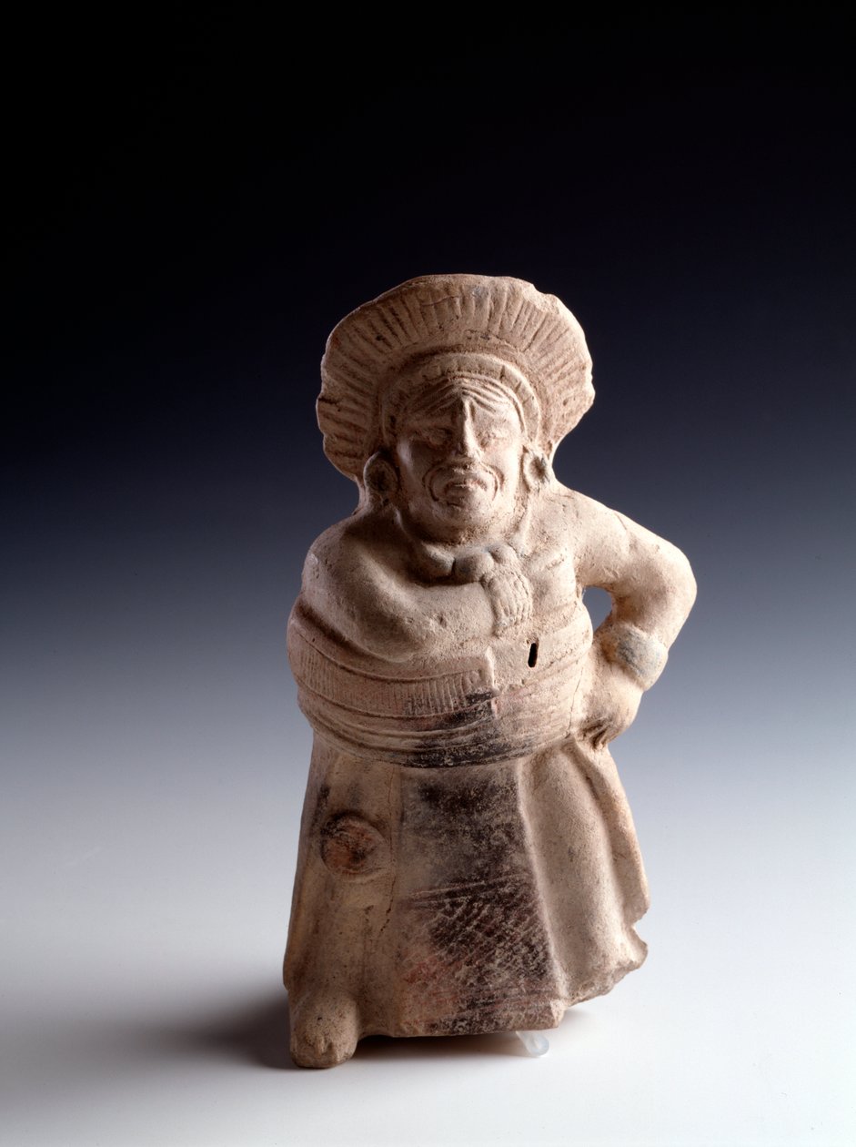 Pre-Columbian Art, Maya Civilization, Classical Period: Statuette of Anthropomorphic Clay Representing a Ball Player by Mayan Mayan