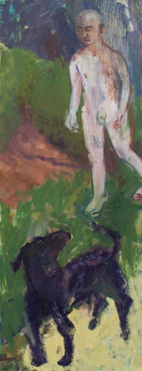White man who walked a black dog, 2016 by Megan Williamson